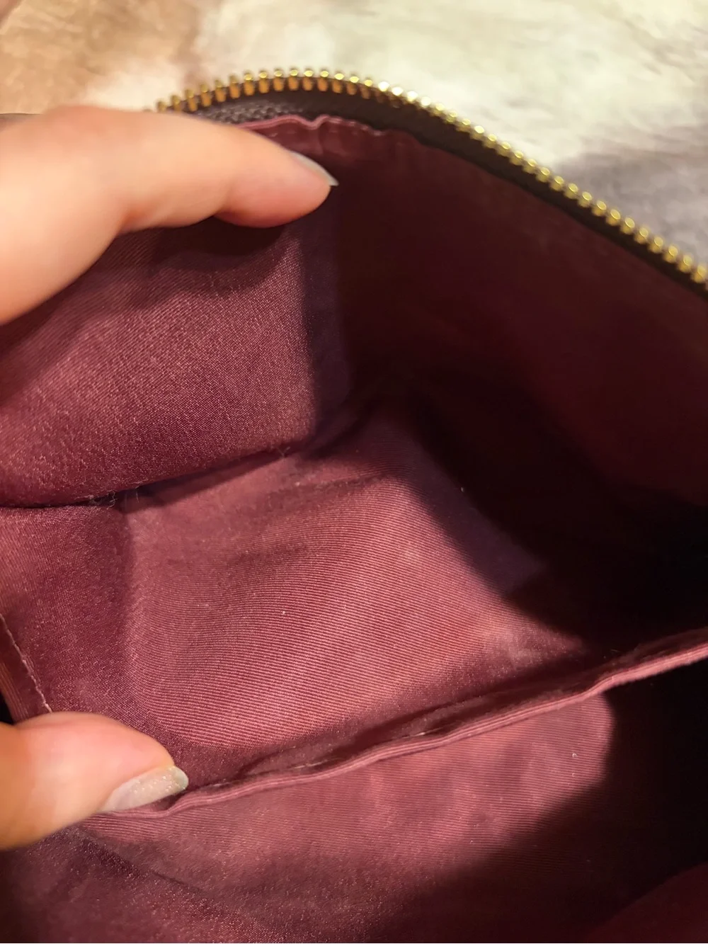 Coach Brown Floral Signature Zip Cosmetic Pouch
